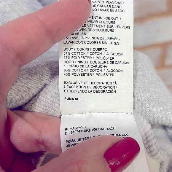 Puma Heather Gray Logo Hooded Sweatshirt, Kids Size Large (14/16). - Picture 10 of 11